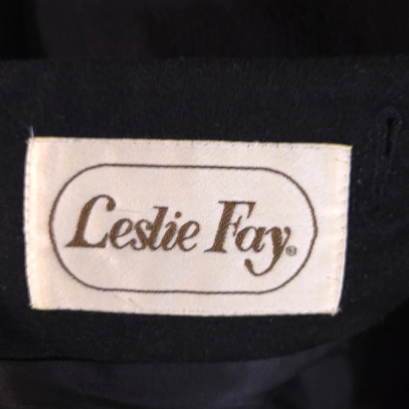 Vintage Leslie Fay Coat of Arms Blazer Size 16 Wool Cashmere Blend Goth Preppy - Picture 5 of 9